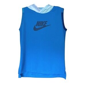 Nike Boys XL Hooded Tank Top Blue Sleeveless Training Shirt